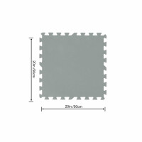 Bestway | Pool-Bodenschutzfliesen Set | XL-Pack 18 Stück á 50 x 50 cm | bis zu 4,5 m² | Grau | idealer Schutz für Pool & Rasen