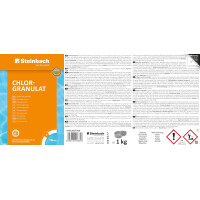Steinbach | Poolpflege Starter-Set | Chlorgranulat 1 kg + Kristallklar flüssig 1 l | Perfektes Set zur Reinigung und Wartung | Ideal zur Erstdosierung und Schockbehandlung