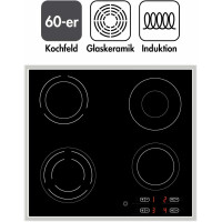 KESPER | Multi-Glasschneideplatte 2er Pack | Material: Glas | Maße: 52 x 30 x 0.5 cm | Motiv: Healthy Kitchen | Herdabdeckung für alle Herdarten | ideale Herdabdeckplatte für jede Küche