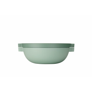 Mepal - Meal Prep Boxen Vita Set - Bento Schüssel + 3-teiliges Besteck-Set Ellipse - Brotdose mit Fächern - Extra Fach mit Deckel, Dressing-Deckel & Tablett - Bentobox - 1500 ml - Nordic Sage
