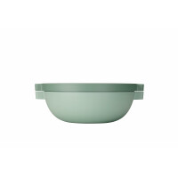 Mepal - Meal Prep Boxen Vita Set - Bento Schüssel + 3-teiliges Besteck-Set Ellipse - Brotdose mit Fächern - Extra Fach mit Deckel, Dressing-Deckel & Tablett - Bentobox - 1500 ml - Nordic Sage