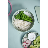 Mepal - Meal Prep Boxen Vita Set - Bento Schüssel + 3-teiliges Besteck-Set Ellipse - Brotdose mit Fächern - Extra Fach mit Deckel, Dressing-Deckel & Tablett - Bentobox - 1500 ml - Nordic Black