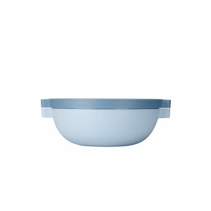 Mepal - Meal Prep Boxen Vita Set - Bento Schüssel + 3-teiliges Besteck-Set Ellipse - Brotdose mit Fächern - Extra Fach mit Deckel, Dressing-Deckel & Tablett - Bentobox - 1500 ml - Nordic Blue