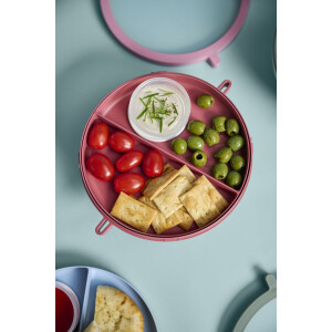 Mepal - Meal Prep Boxen Vita Set - Bento Schüssel + 3-teiliges Besteck-Set Ellipse - Brotdose mit Fächern - Extra Fach mit Deckel, Dressing-Deckel & Tablett - Bentobox - 1500 ml - Nordic Blue