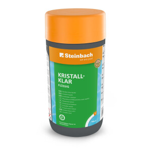Steinbach | Poolpflege Kristallklar | flüssig | 1 Liter | sorgt für glasklares Wasser | einfach in der Anwendung | ideal für perfekten Badespaß