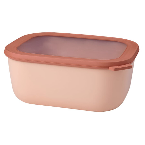 Mepal - Multi Bowl Cirqula Rectangular - Vorratsdose mit Deckel - Geeignet als Luftdichte Aufbewahrungsbox für den Kühlschrank, Mikrowellengeschirr & als Frischhaltedosen - 3000 ml - Nordic Blush