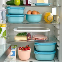 Mepal - Multi Bowl Cirqula Rectangular - Vorratsdose mit Deckel - Geeignet als Luftdichte Aufbewahrungsbox für den Kühlschrank, Mikrowellengeschirr & als Frischhaltedosen - 3000 ml - Nordic Blush