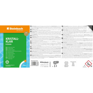 Steinbach | Poolpflege Test-Set | Kristallklar 1l & Testkit für pH-Wert/Chlor | ideal zur Wasserkontrolle von pH-Wert und freiem Chlor | Poolwasser sauber & kristallklar