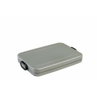 Mepal - Lunchbox Take A Break flach - Ideale Brotdose für Laptoptasche oder Rucksack - Flach geformte Essensbox für 2 Sandwiches oder 4 Scheiben Brot - 800 ml - Silver