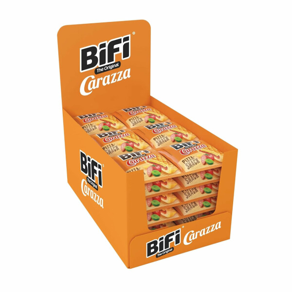 BiFi | Carazza Original | 30er Pack (30 x 40g) | Pizza Snack - Mini Pizza To Go | für Unterwegs, das Büro und die Mittagspause | mit Salami, Pizzasauce und Käse