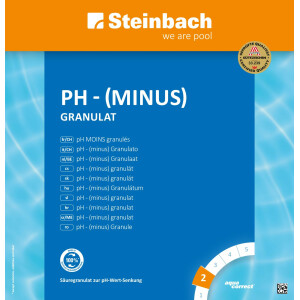 Steinbach | Poolpflege pH-Minus Granulat | Regulierung des pH-Werts | 7,5 kg | effiziente Anwendung für klares Wasser