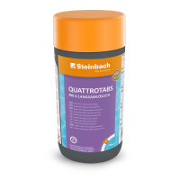 Steinbach | Poolpflege Quattrotabs | langsamlöslich | 200g Tabs | ideal für langanhaltende Wasserhygiene | pflegt zuverlässig und effizient | geeignet für Pools jeder Größe.