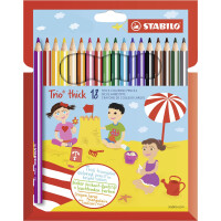 STABILO - Dreikant-Buntstift - Trio dick - 18er Pack - mit 18 verschiedenen Farben