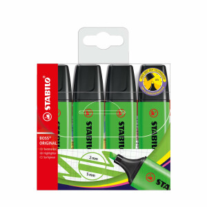 STABILO - Textmarker - BOSS ORIGINAL - 4er Pack - grün