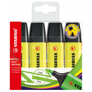 STABILO - Textmarker - BOSS ORIGINAL - 4er Pack - gelb