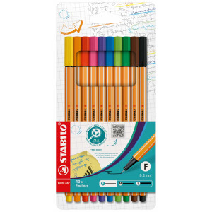 STABILO - Fineliner - point 88-10er Pack - Standardfarben