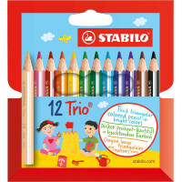 STABILO - Dreikant-Buntstift - Trio dick kurz - 12er Pack - mit 12 verschiedenen Farben