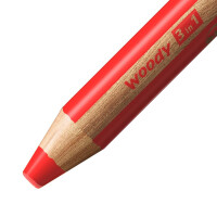 STABILO - Buntstift, Wasserfarbe & Wachsmalkreide - woody 3 in 1-6er Pack mit Spitzer - mit 6 verschiedenen Farben