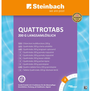 Steinbach Poolpflege Quattrotabs 200g langsamlöslich, 5 kg, Chlorprodukte, 0752605TD00
