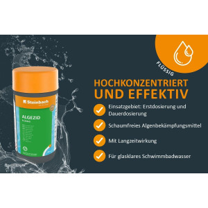 Steinbach | Wasserpflege Sauerstoff Starter Set I Pool Starterset für Einsteiger I Sauerstoffgranulat, Algezid, Sauerstoffaktivator, Testkit | Pool-Zubehör-Set für Anfänger