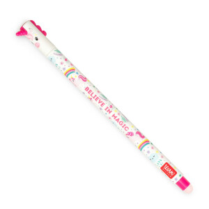 Legami - Radierbarer Gelschreiber, Kugel am Ende zum Entfernen von pinker Tinte, wärmeempfindlich, Durchmesser der Spitze 0,7 mm - Thema Unicorn