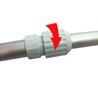 Steinbach Aluminium Teleskopstange 2-teilig, teleskopierbar von 240-480 cm - 061192KT - Naturkarton Verpackung, Blau