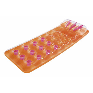 Bestway 43015 Luftmatratze Beach Bed | Aufblasbare Pool Liege 188 x 71 cm mit Kopflehne | Badespaß fürs Wasser (orange)