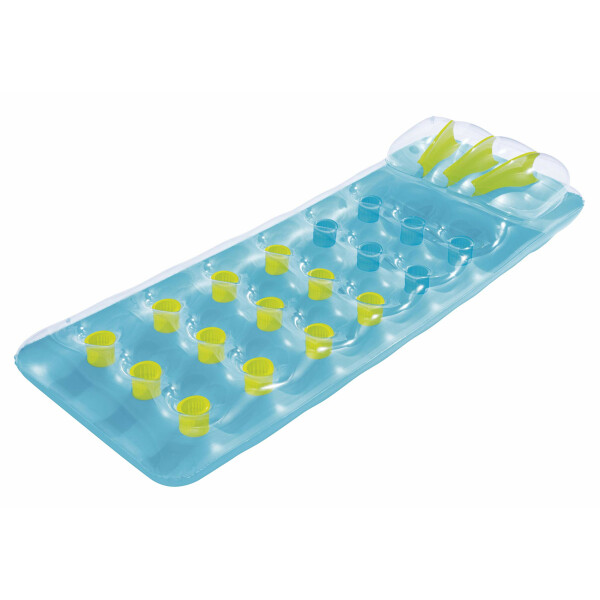 Bestway 43015 Luftmatratze Beach Bed | Aufblasbare Pool Liege 188 x 71 cm mit Kopflehne | Badespaß fürs Wasser (blau)