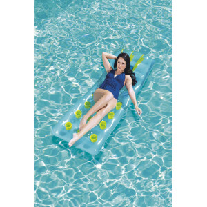 Bestway 43015 Luftmatratze Beach Bed | Aufblasbare Pool Liege 188 x 71 cm mit Kopflehne | Badespaß fürs Wasser (blau)