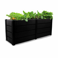 NEUSTANLO | Hochbeet Beetlo XL | schmal | 158×44×61 cm | 392L | wetterfester Kunststoff | pflegeleichtes Gartenbeet | Steckmontage ohne Werkzeug | ideal als Blumen- & Pflanzenbeet | Made in Germany