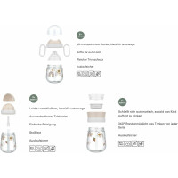 Mepal - Mio Trinklernbecher-Set 3-teilig - Antitropf-Henkelbecher 200 ml - 360° Trinklernbecher 300 ml - Strohhalmbecher 300 ml - Lernbecher für Kinder ab 6 Monaten - Auslaufsicher - Forest Friends