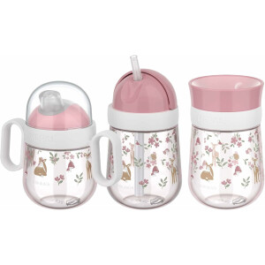 Mepal - Mio Trinklernbecher-Set 3-teilig - Antitropf-Henkelbecher 200 ml - 360° Trinklernbecher 300 ml - Strohhalmbecher 300 ml - Lernbecher für Kinder ab 6 Monaten - Auslaufsicher - Fairy Garden