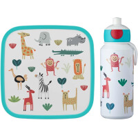 Mepal | Lunch-Set XL Campus | Bentobox groß & Trinkflasche | Spülmaschinenfest | 400 & 1300 ml | Mit Fächern, Gabel & Clip-Verschluss | Perfekt für Snacks & Mahlzeiten | Animal Friends