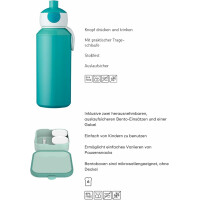 Mepal | Lunch-Set XL Campus Little Dutch | Bentobox groß & Trinkflasche | Spülmaschinenfest | 400 & 1300 ml | Mit Fächern, Gabel & Clip-Verschluss | Perfekt für Snacks & Mahlzeiten | Fairy Wonders