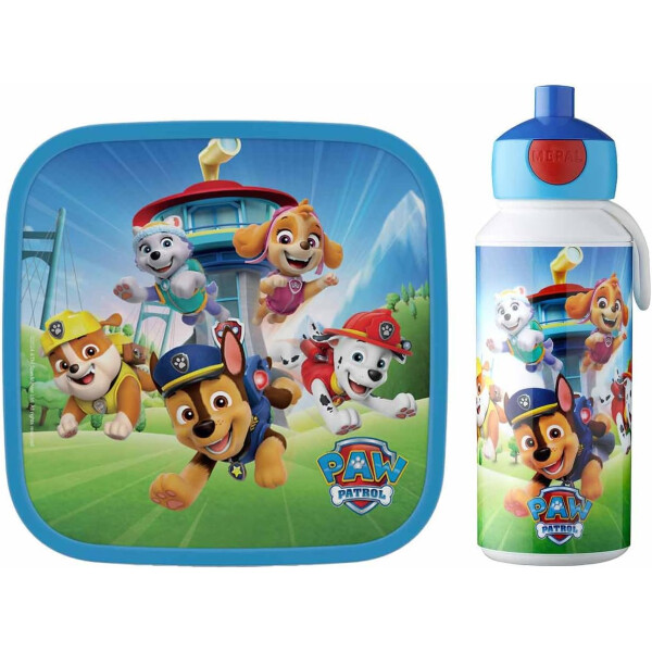 Mepal | Lunch-Set XL Campus | Bentobox groß & Trinkflasche | Spülmaschinenfest | 400 & 1300 ml | Mit Fächern, Gabel & Clip-Verschluss | Perfekt für Snacks & Mahlzeiten | Paw Patrol Pups