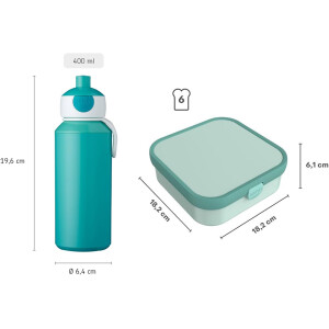 Mepal | Lunch-Set XL Campus | Bentobox groß & Trinkflasche | Spülmaschinenfest | 400 & 1300 ml | Mit Fächern, Gabel & Clip-Verschluss | Perfekt für Snacks & Mahlzeiten | Paw Patrol Pups