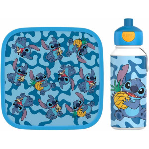 Mepal | Lunch-Set XL Campus | Bentobox groß & Trinkflasche | Spülmaschinenfest | 400 & 1300 ml | Mit Fächern, Gabel & Clip-Verschluss | Perfekt für Snacks & Mahlzeiten | Stitch