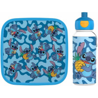 Mepal | Lunch-Set XL Campus | Bentobox groß & Trinkflasche | Spülmaschinenfest | 400 & 1300 ml | Mit Fächern, Gabel & Clip-Verschluss | Perfekt für Snacks & Mahlzeiten | Stitch