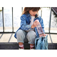 Mepal - Pausenset XL Campus - Set für Kinder mit großer Bento Brotdose und Pop-Up Wasserflasche - Lunch-Set für die Schule oder unterwegs - Spülmaschinenfest - 1300 + 500 ml - Cool Blue