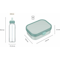 Mepal - Pausenset Campus - Set für Kinder mit Bento Brotdose und Flip-Up Wasserflasche - Lunch-Set für die Schule oder unterwegs - Spülmaschinenfest - 750 + 500 ml - Cool Pink
