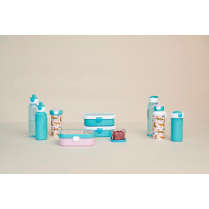 Mepal - Pausenset Campus - Set für Kinder mit Bento Brotdose und Flip-Up Wasserflasche - Lunch-Set für die Schule oder unterwegs - Spülmaschinenfest - 750 + 500 ml - Cool Mint