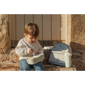 Mepal - Pausenset Campus - Set für Kinder mit Bento Brotdose und Pop-Up Wasserflasche - Lunch-Set für die Schule oder unterwegs - Spülmaschinenfest - 750 + 500 ml - Cool Mint