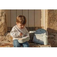 Mepal - Pausenset Campus - Set für Kinder mit Pop-up Trinkflasche & Lunch Box - Lunch-Set für die Schule oder unterwegs - Spülmaschinenfest - 400 + 750 ml - Tropical Ocean