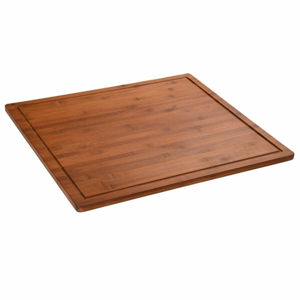 Neustanlo | XXL Schneide- & Abdeckplatte 56×50×4 cm | FSC®-zertifizierter Bambus | dunkelbraun | als Herdabdeckung, Schneidebrett oder Backbrett nutzbar | extra stabil & hygienisch
