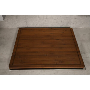 Neustanlo | XXL Schneide- & Abdeckplatte 56×50×4 cm | FSC®-zertifizierter Bambus | dunkelbraun | als Herdabdeckung, Schneidebrett oder Backbrett nutzbar | extra stabil & hygienisch