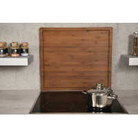 Neustanlo | XXL Schneide- & Abdeckplatte 56×50×4 cm | FSC®-zertifizierter Bambus | dunkelbraun | als Herdabdeckung, Schneidebrett oder Backbrett nutzbar | extra stabil & hygienisch