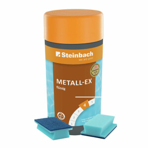 Steinbach | Pool Reinigungs-Set | Metall-EX flüssig 1l + Handschrubber Doppelpack | entfernt Metalle & Ablagerungen | ideal für Beckenböden, Wände & Einbauteile