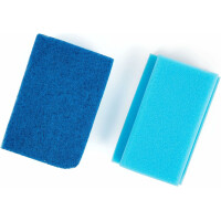 Steinbach | Reinigungsset für Pools | Gelrandreiniger Spezial alkalisch 1l + Handschrubber Doppelpack | gegen Schmutz-, Fett- & Rußränder | für Folien, Wände & Beckenränder
