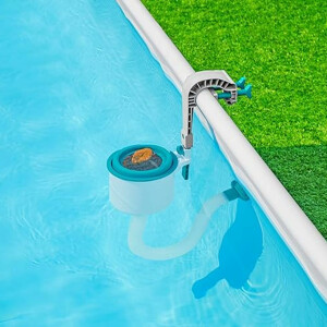 Bestway | Oberflächenskimmer Starter-Set mit Filterbälle (500 g) | Skimmer für Filtersysteme | Geeignet für Filteranlagen ab 2.006 l/h | zur automatischen Reinigung der Wasseroberfläche