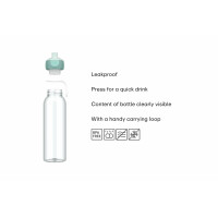 Mepal - Wasserflasche Pop-Up Campus - Auslaufsichere Trinkflasche für Schule & Unterwegs - Transparente Trinkbecher - BPA-frei & Spülmaschinenfest - 500 ml - Cool pink